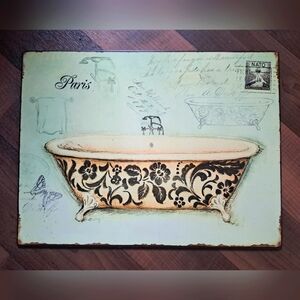 Vintage Paris Bathtub Wall Art